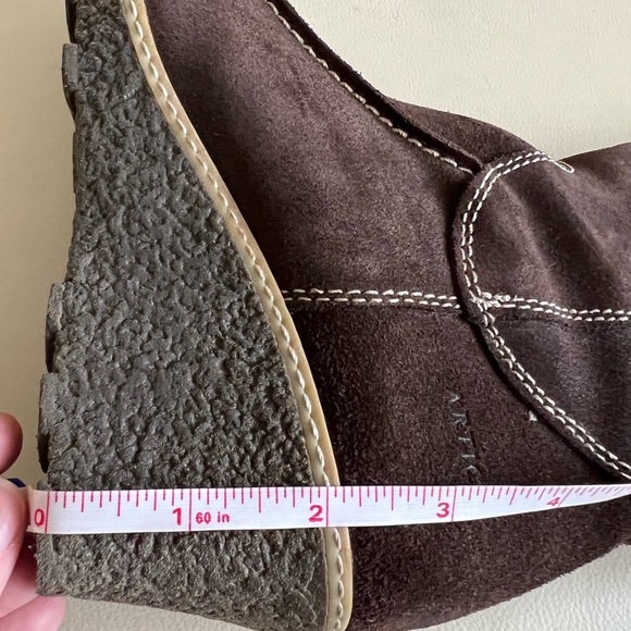 Artica Brown Suede Wedge Heel Boots Size 37 - Picture 8 of 8